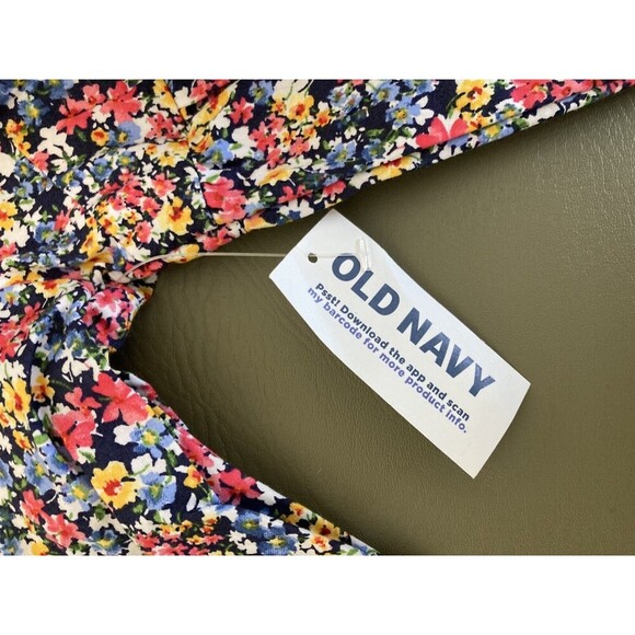 Old Navy Top Women Small Floral Pattern Balloon Sleeve Elastic Arm Chest NWT - Picture 3 of 8